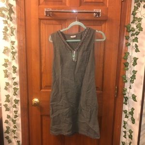 Green dress with beading